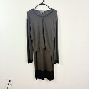 Saint Tropez West Dress XL Black w/ Attached Sweater Layered Look NWT
